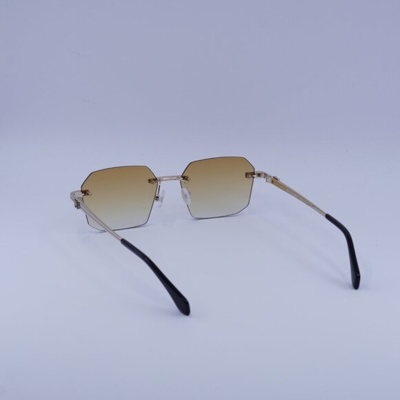 Palm Angels PERI10G QUARTZ 7622 Sunglasses Gold Geometric Frame, Orange Lenses - Picture 6 of 10